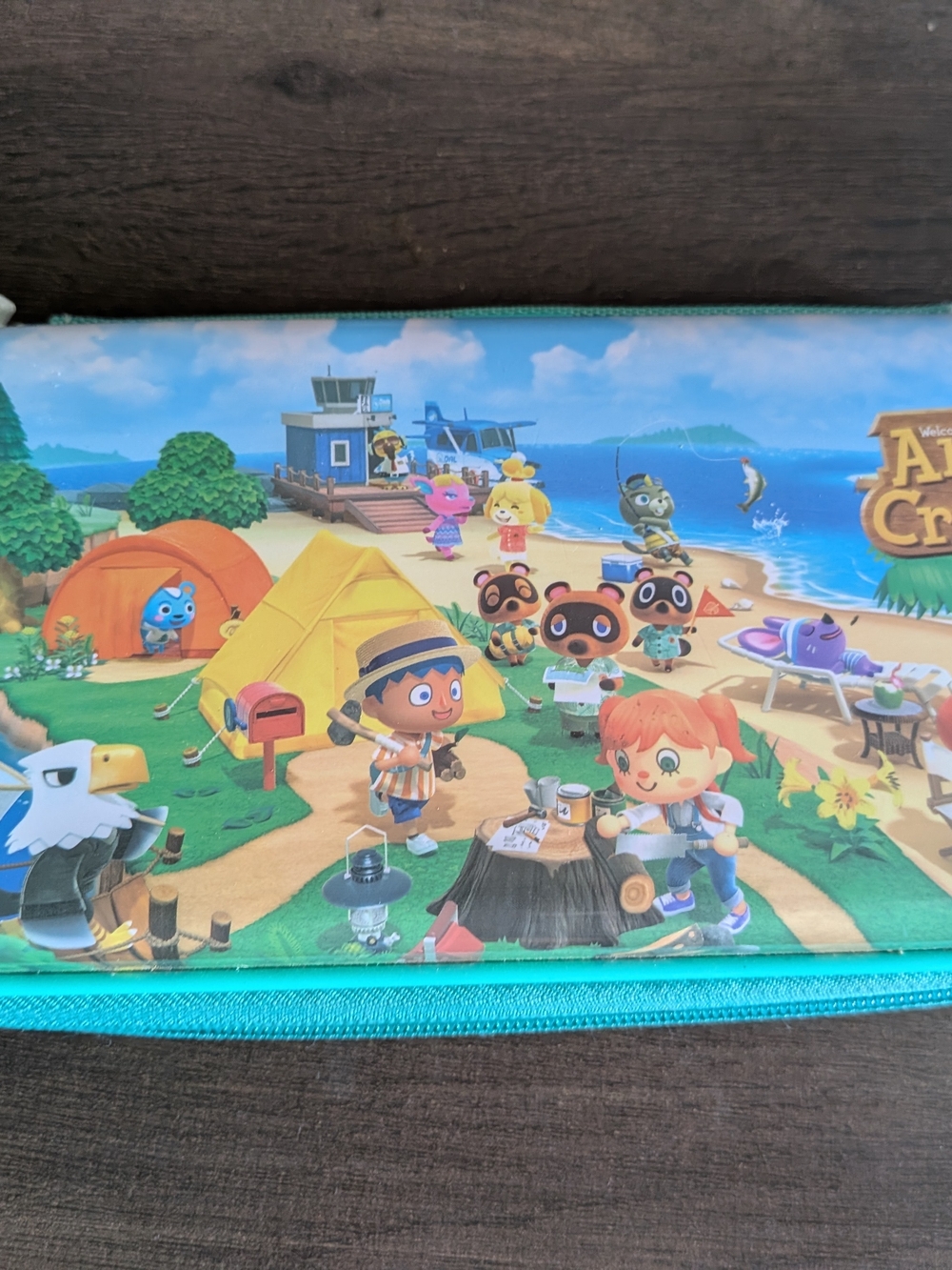 Animal Crossing Themed Tablet Case - Teal Trim